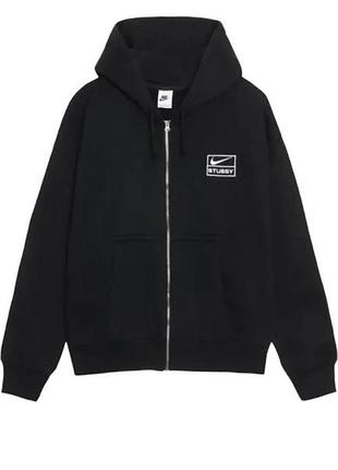 Толстовка зіпка nike stüssy fleece черная fj9175-010 2