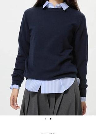 Свитер с круглым вырезом из 100% кашемира uniqlo