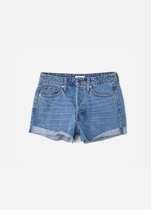 Джинсовые шорты h&m с отворотами и необработанным краем / брендовые шорты с высокой посадкой