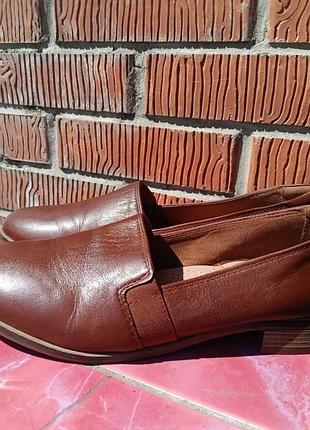 Кожаные туфли лоферы clarks ultimate comfort на широкую стопу 42.5 р / 27 см