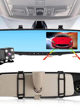 Відеореєстратор - дзеркало dvr l9000 full hd автомобільний реєстратор із двома камерами