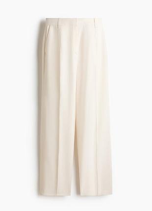 Брюки з льоном h&m молочні