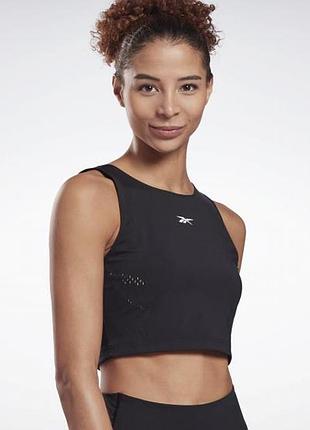 Жіночий спортивний кроп-топ reebok perform perforated чорного кольору