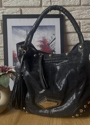 Шикарная кожаная брендовая сумка guess