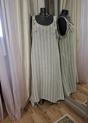 💯%льняна сукня 👗 великого розміру італія