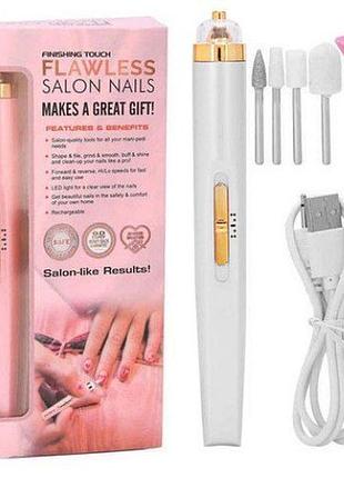 Фрезер для манікюру та педикюру flawless salon nails, фрезер ручний для манікюру pink