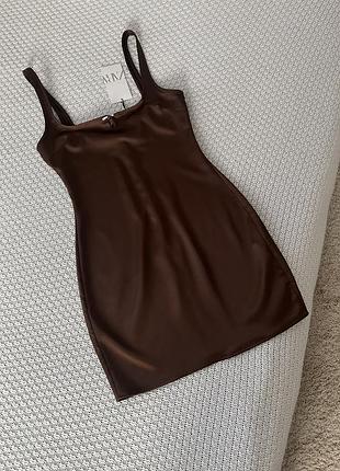 Сукня у шоколадному кольорі zara