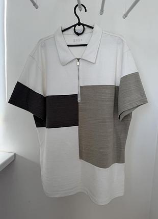 Чоловіча футболка поло на блискавці arne cavour color block zip polo, розмір xxl (оригінал)
