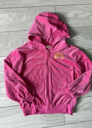 Плюшева зіп кофта на дівчинку h&m, 6-7 р.