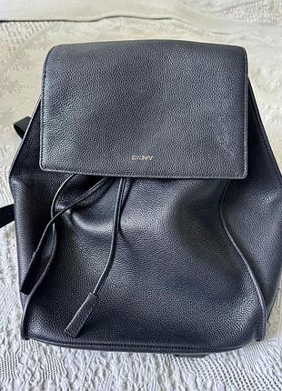 Шкіряний рюкзак dkny оригінал чорний жіночий