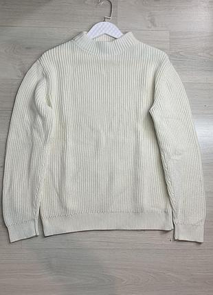 Чоловічий щільний светр massimo dutti з котону оригінал чудовий м’який базовий брендовий джемпер casual класичний розмір m–l / ua 48–50