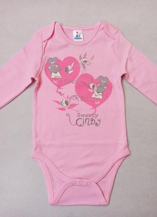 Теплый бодик боди на девочку хлопок рост 86