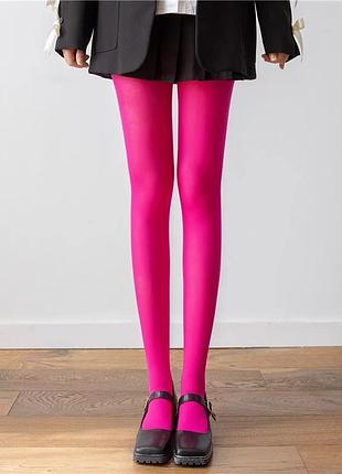 Колготки капроновые 100d малиновые one size 8319 какраво-розовые