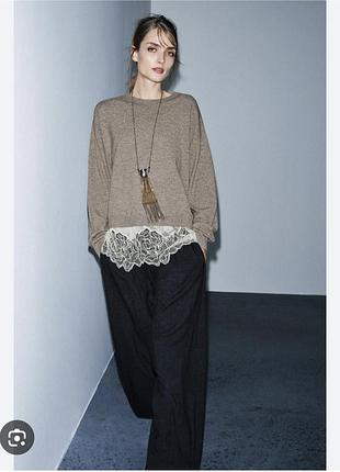 Красивая комбинированная кофта zara