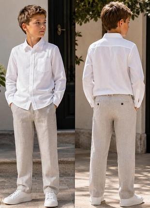 Стильные классические брюки из льна h&amp;m