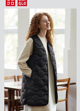 Ультралегкий длинный жилет uniqlo