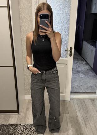 Широкі джинси рвані zara