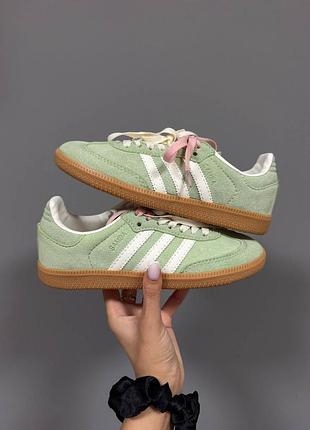 👟 кеди adidas samba sage green / double laces   / наложка bs👟