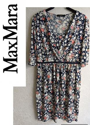 Шелк mulberry + хлопок, премиум трикотаж, платье max mara. размер л