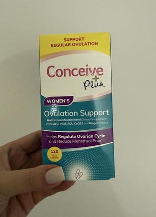 Conceive plus, підтримка овуляції для жінок, 120 веганських капсул в