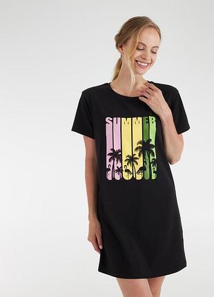 Женская рубашка футболка черного цвета из хлопка коллекция summer тм ellen group m