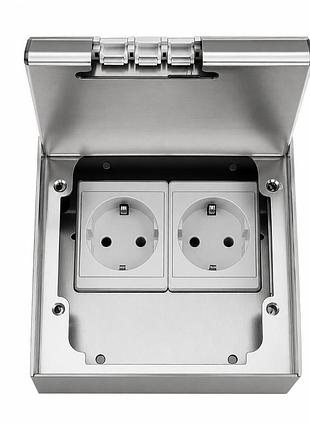Напольная розетка 2 гнезда 16a 4000w ip54 из нержавеющей стали встроена для дома офиса кухни