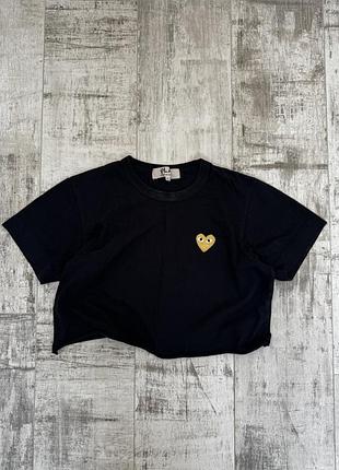 Comme des garçons укорочена футболка з логотипом, розмір l