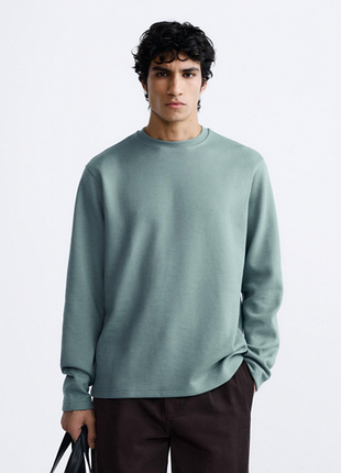 Кофта лонгслів zara 6462 401 mid-blue