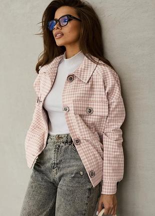 Розовая куртка-рубашка l-xl