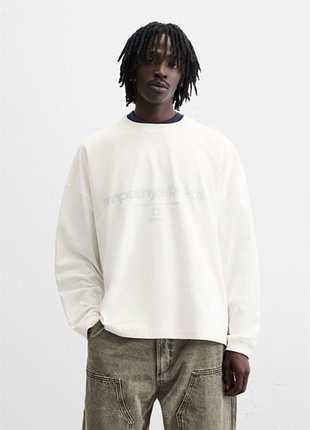 Кофта zara лонгслів 1165/318 oyster-white