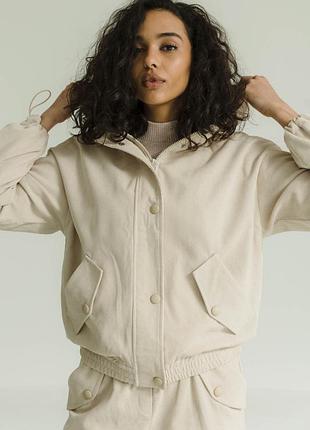 Бежевая вельветовая куртка l-xl