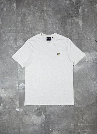 Футболка lyle scott лайл скотт з орлом чоловіча оригінал lyle & scott бавовна світло-сіра меланж розмір l