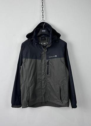 Куртка вітровка trevolution waterproof rain jacket mens size m black gray outdoor hiking coat