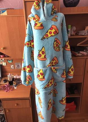Меховушка, плюшева туника, худи, 2-5xl. довга, next. слип, пижама