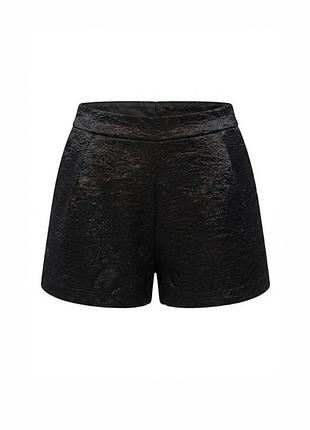 Черные блестящие шорты h&m divided с люрексом и карманами / нарядные шорты
