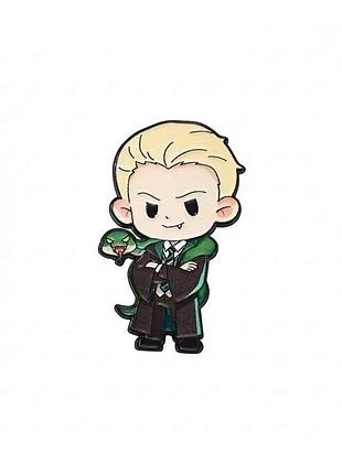 Значок драко малфой слизерин брошь harry potter draco malfoy slytherin harry potter hogwarts зелёная змея гарри поттер пин хогвартс