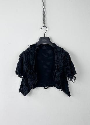 Gothicana by emp black distressed mesh shrug bolero gothic punk jacket size s болеро накидка