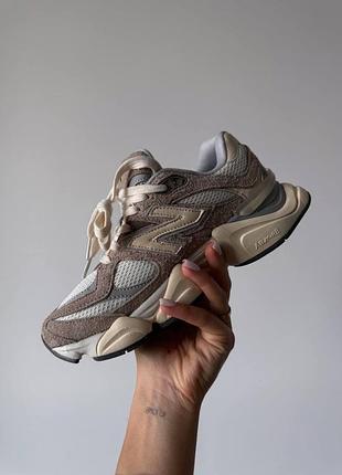 Замшевые бежевые кроссовки new balance 9060 beige х нью беланс 42