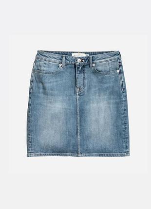 Голубая джинсовая юбка h&m l.o.g.g. / базовая мини-юбка из денима