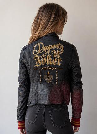 Куртка шкіряна косплей хеловін харлі квін джокер suicide squad harley quinn leather jacket property of joker cosplay halloween