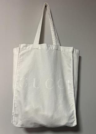 Тканевий шопер gucci, білого кольору.