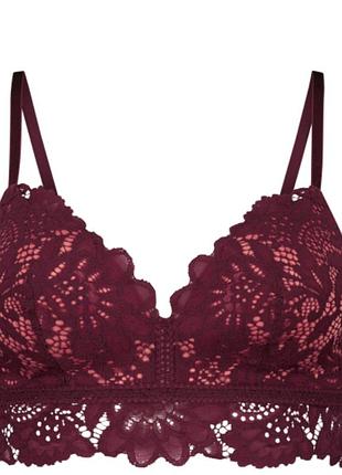Бюстгальтер мережевий бордовий hunkemoller 70/75b