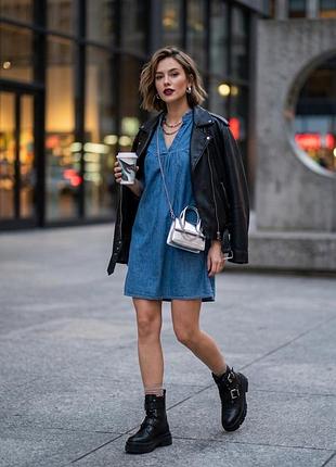 Джинсова міні сукня zara xs
