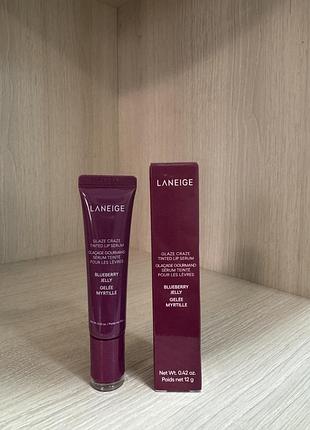 Зволожувальний тінт-сироватка для губ laneige glaze craze lip tint — blueberry jelly (12 г)