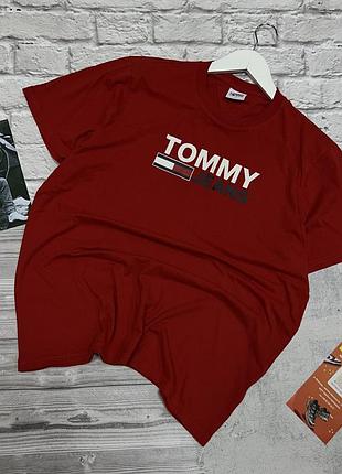 Чоловіча футболка tommy hilfiger оригінал базова червона томмі хелфігер класична повсякденна бу розмір м-l великий логотип