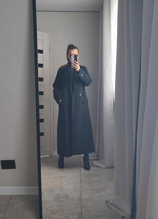 Пальто макси шерстяное