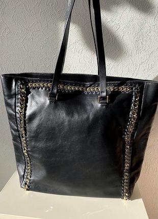 Шкіряна сумка шопер zara