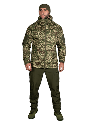 Куртка тактична камуфляжна camo-tec stalker softshell хижак піксель