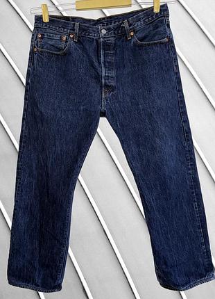 Мужские темно-синие джинсы levi's 501 w36 l30 xl 52 левис 501 прямые синие джинсы на пуговицах левайс классические 52