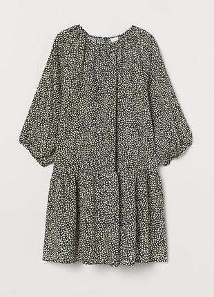 Женское свободное платье с пышными рукавами h&amp;m